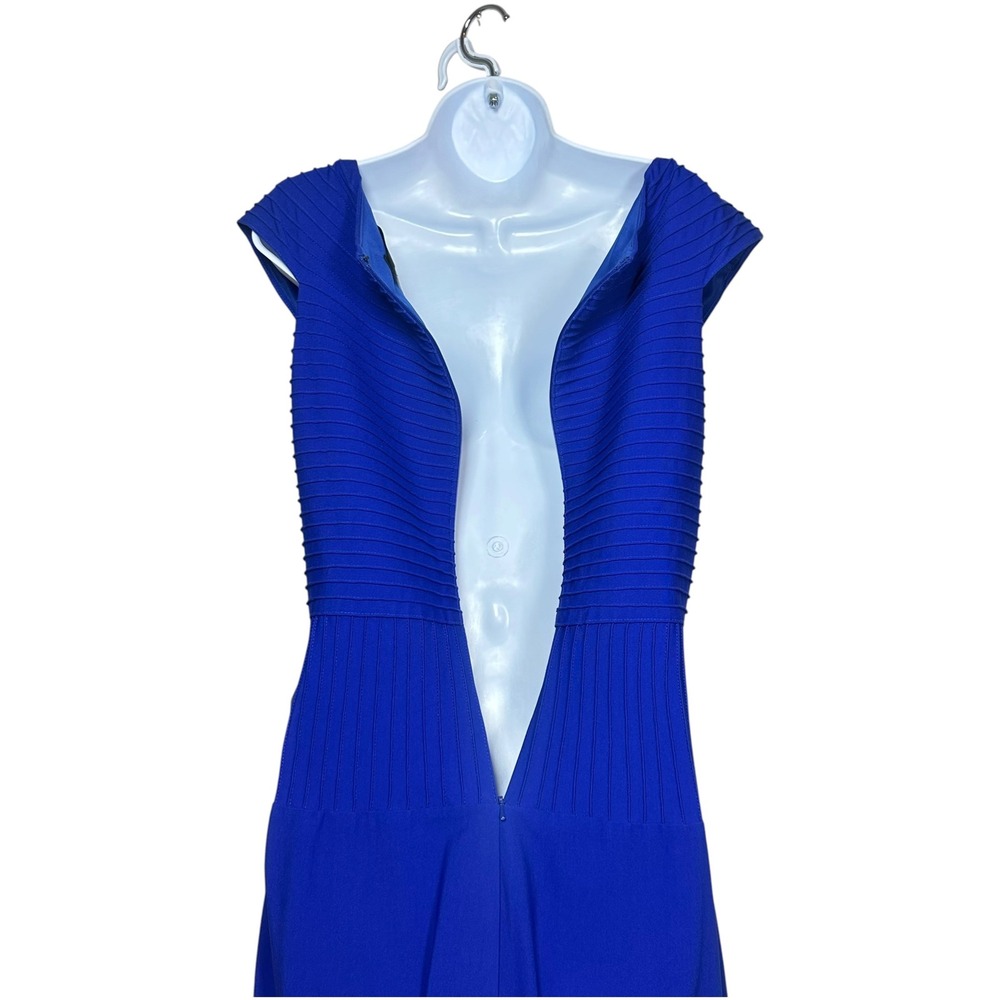 Tadashi Shoji Marna Blue Pintuck Pleated Cocktail Dress Size M NWT Made in USA - Picture 9 of 13